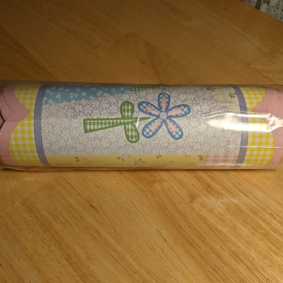 NEW Kids Line Isabella Pastel Flowers & Patchwork Wall Paper Border - Picture 7 of 9
